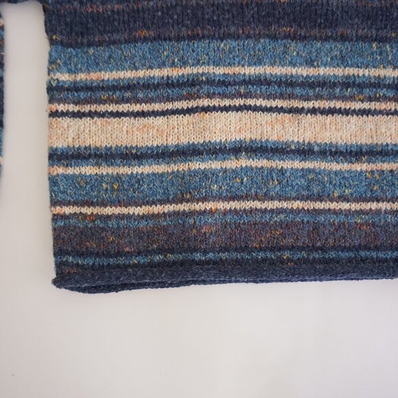 Vintage St John Bays Blue Stripe Sweater Coastal Chic Lagenlook Knit Texture XL - Picture 6 of 9